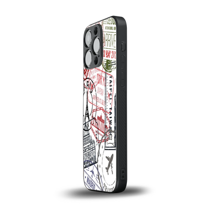 Stamp Collection iphone 13 pro mobile cover | shockproof glass phone case
