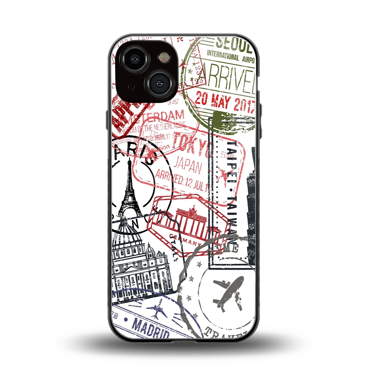 Stamp Collection back phone cover | glass case for iphone 13