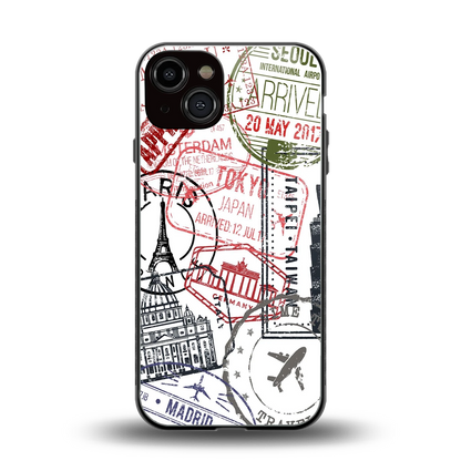 Stamp Collection back phone cover | glass case for iphone 13