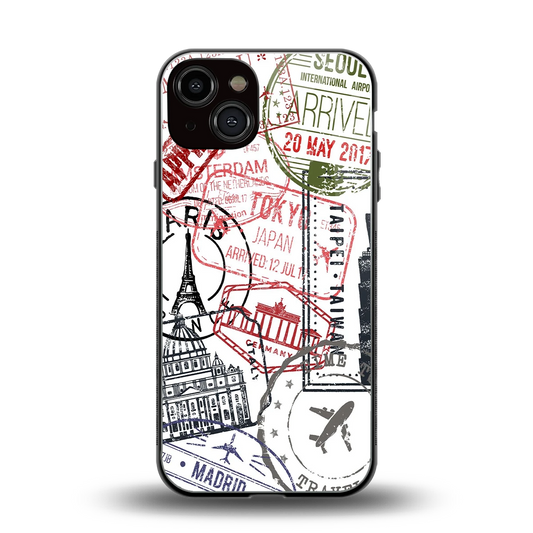 Stamp Collection back phone cover | glass case for iphone 13