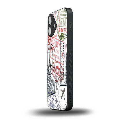 Stamp Collection iphone 16 plus mobile cover | shockproof glass phone case