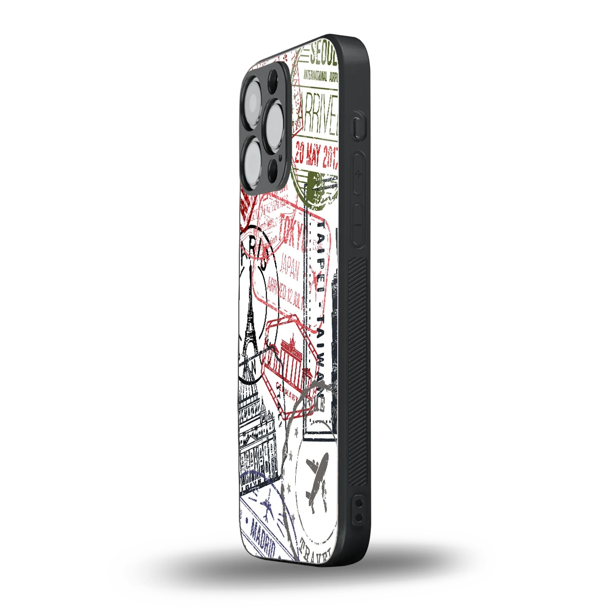 Stamp Collection iphone 16 pro max mobile cover | shockproof glass phone case