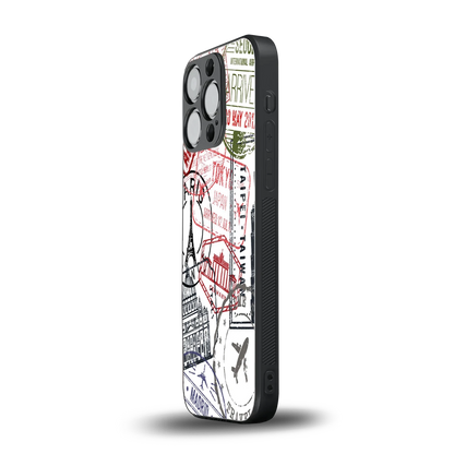 Stamp Collection iphone 16 pro mobile cover | shockproof glass phone case