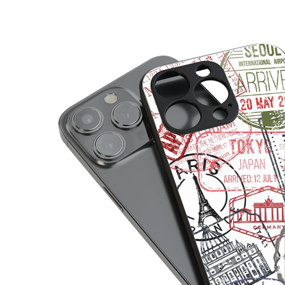 Stamp Collection stylish phone case for iphone 16 pro max | glossy glass and slim fit