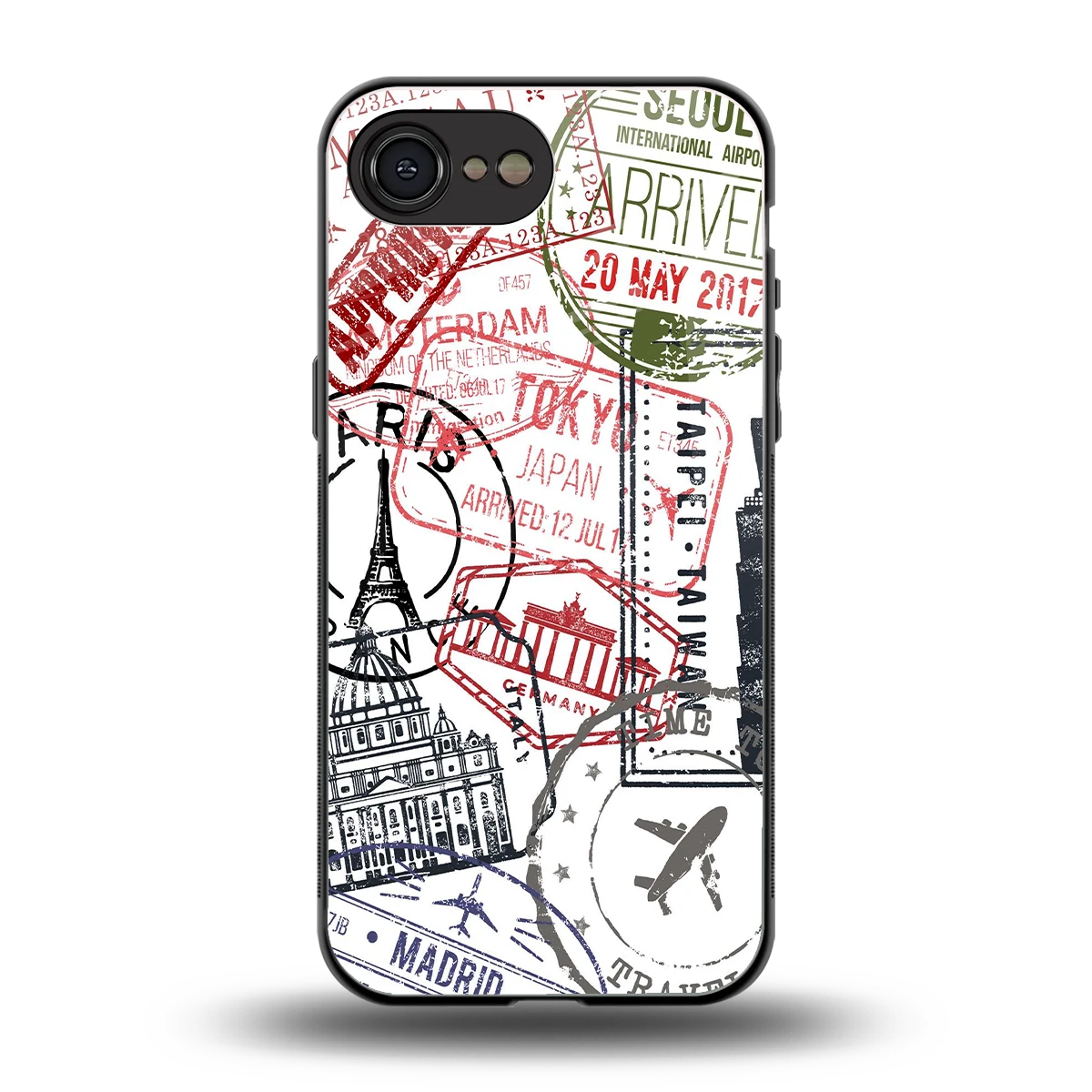 Stamp Collection back phone cover | glass case for iphone 17e