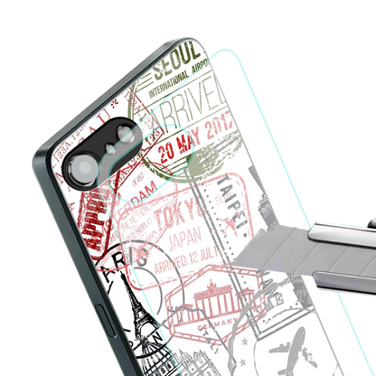 Stamp Collection stylish phone case for iphone 16e | glossy glass and slim fit