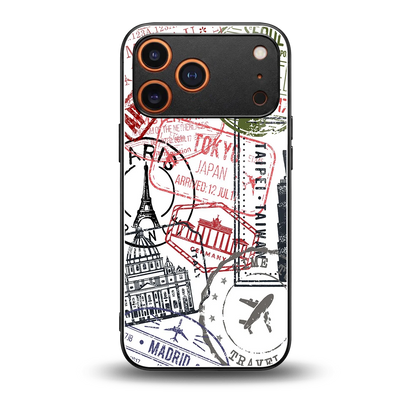 Stamp Collection back phone cover | glass case for iphone 17 pro max