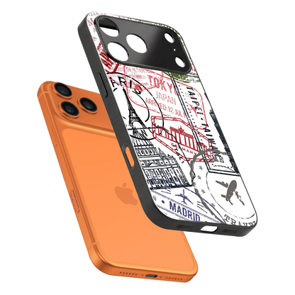 Stamp Collection sleek iphone 17 pro max cover with tempered glass back and TPU edges