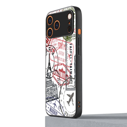 Stamp Collection iphone 17 pro max mobile cover | shockproof glass phone case