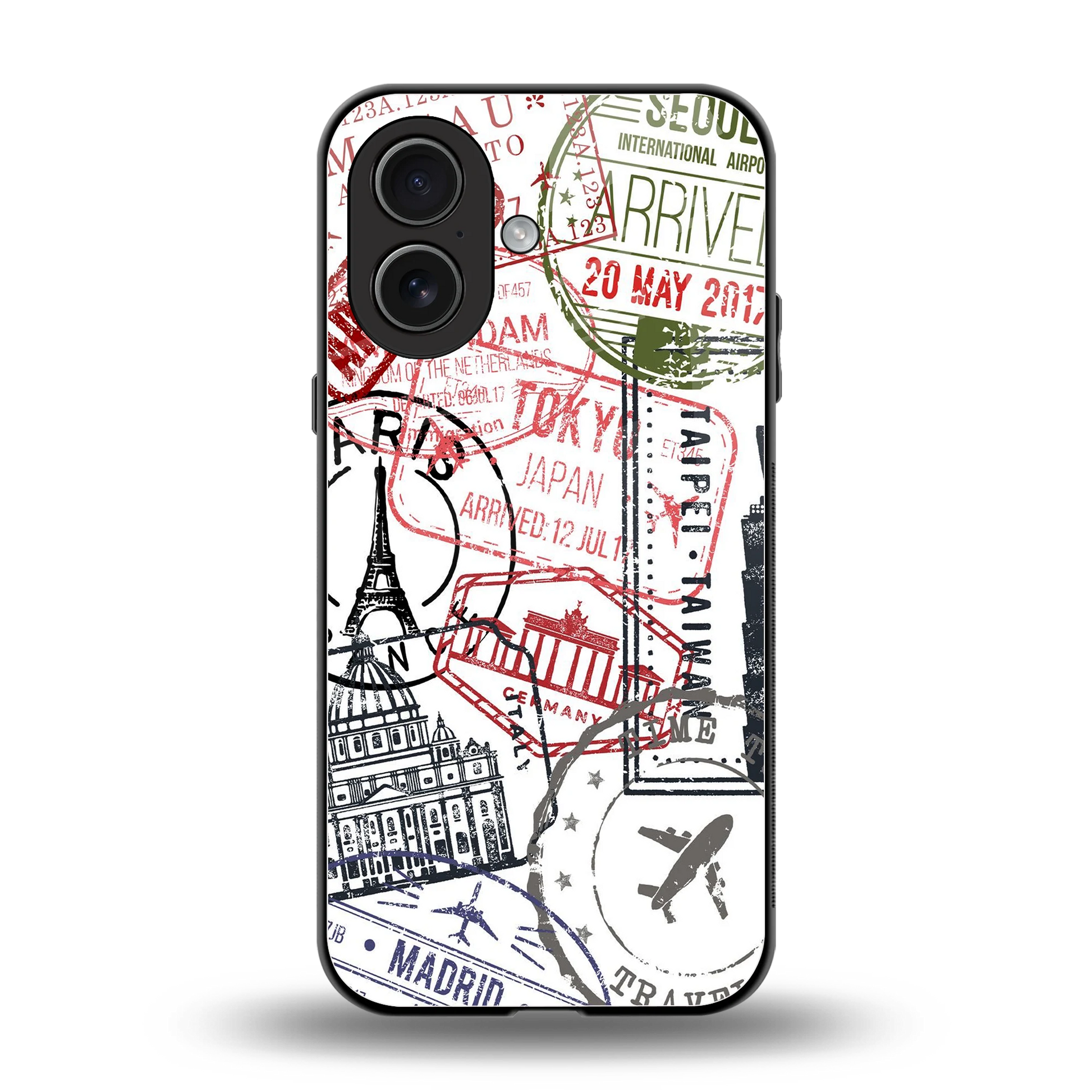 Stamp Collection back phone cover | glass case for iphone 17