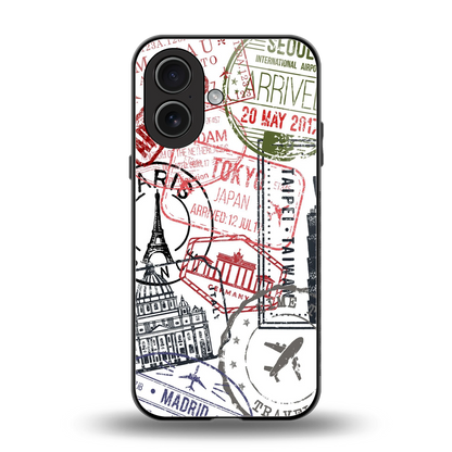 Stamp Collection back phone cover | glass case for iphone 17