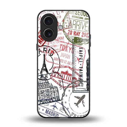 Stamp Collection back phone cover | glass case for iphone 17