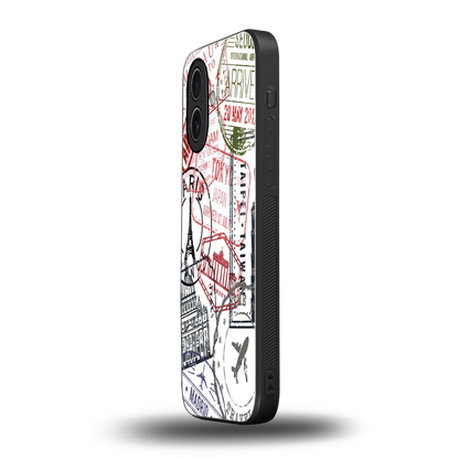 Stamp Collection iphone 17 mobile cover | shockproof glass phone case