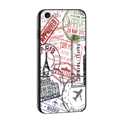 Stamp Collection sleek iphone 6s plus cover with tempered glass back and TPU edges