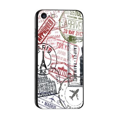 Stamp Collection sleek iphone 7 cover with tempered glass back and TPU edges
