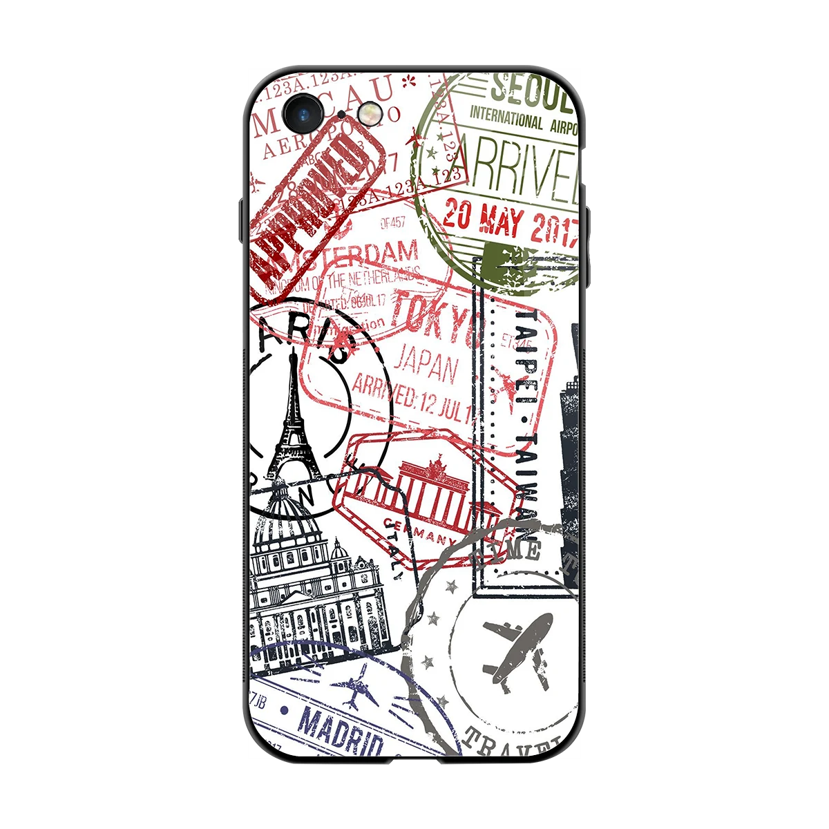Stamp Collection back phone cover | glass case for iphone 7