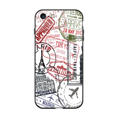 Stamp Collection back phone cover | glass case for iphone 7