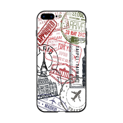 Stamp Collection back phone cover | glass case for iphone 8 plus