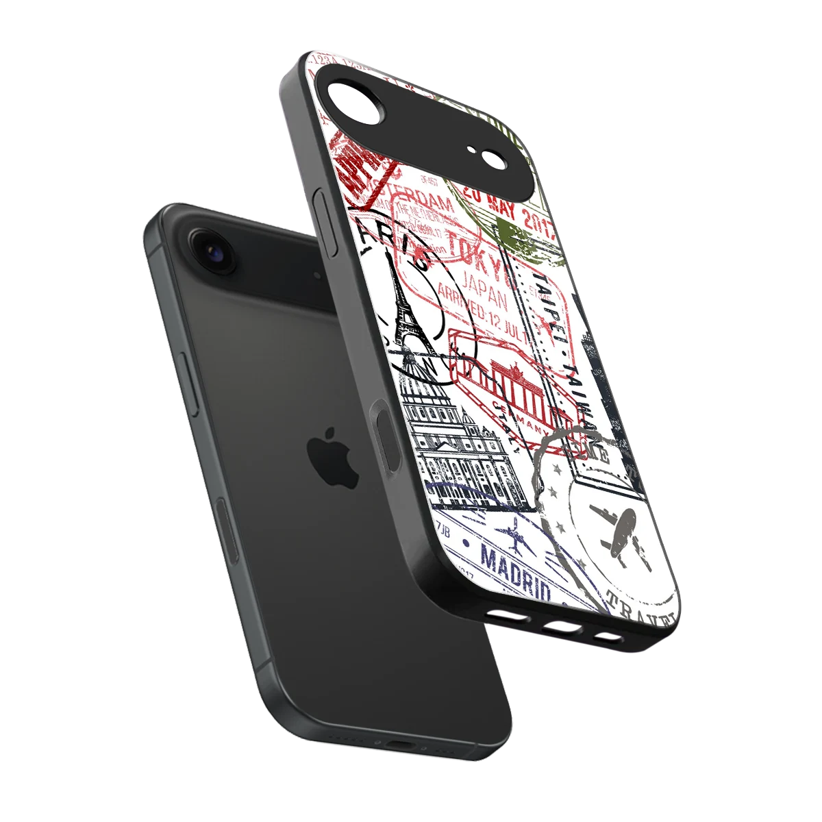 Stamp Collection sleek iphone air cover with tempered glass back and TPU edges