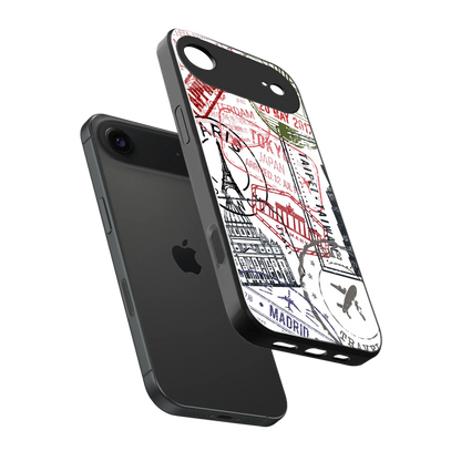 Stamp Collection sleek iphone air cover with tempered glass back and TPU edges