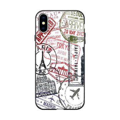 Stamp Collection back phone cover | glass case for iphone x