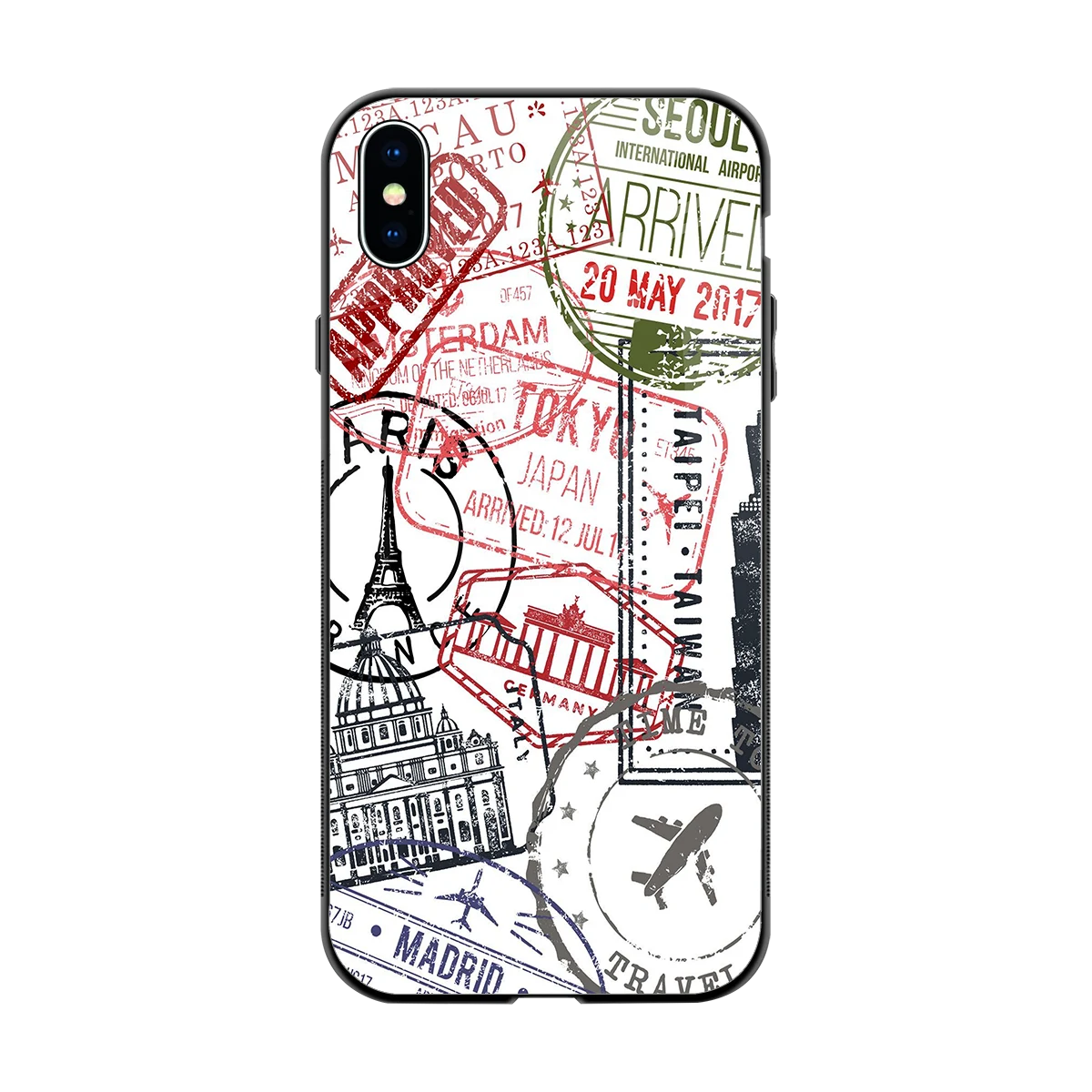 Stamp Collection back phone cover | glass case for iphone xs max