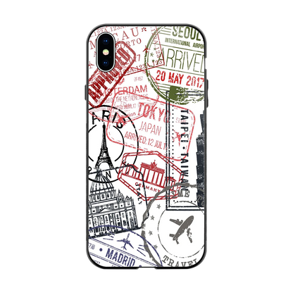 Stamp Collection back phone cover | glass case for iphone xs max