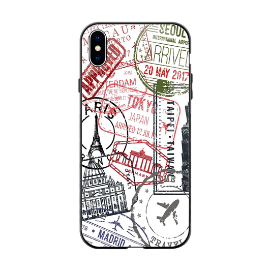 Stamp Collection back phone cover | glass case for iphone xs max