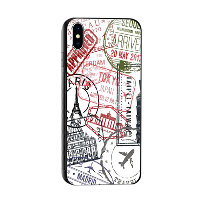 Stamp Collection sleek iphone xs max cover with tempered glass back and TPU edges