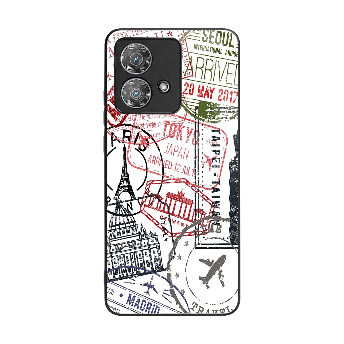 Stamp Collection back phone cover | glass case for motorola edge 40 neo 5g
