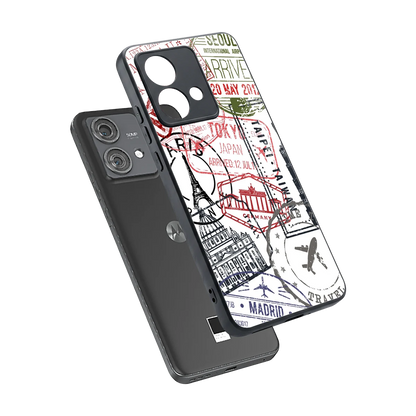Stamp Collection sleek motorola edge 40 neo 5g cover with tempered glass back and TPU edges