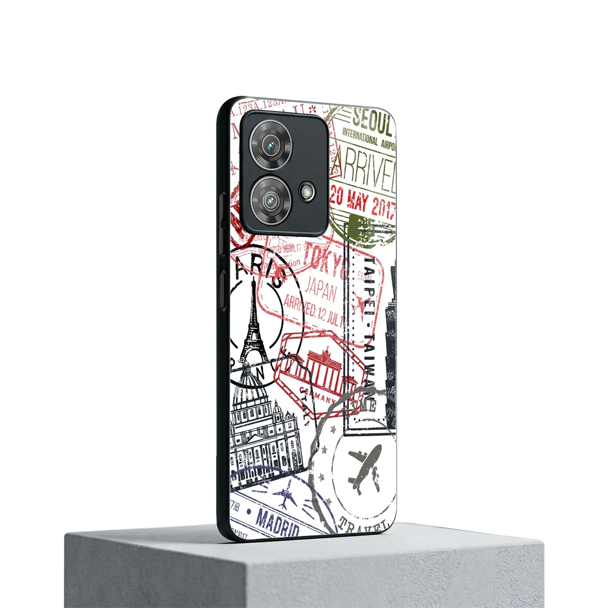 Stamp Collection motorola edge 40 neo 5g mobile cover | shockproof glass phone case