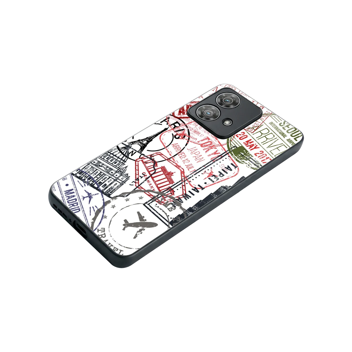 Stamp Collection stylish phone case for motorola edge 40 neo 5g | glossy glass and slim fit