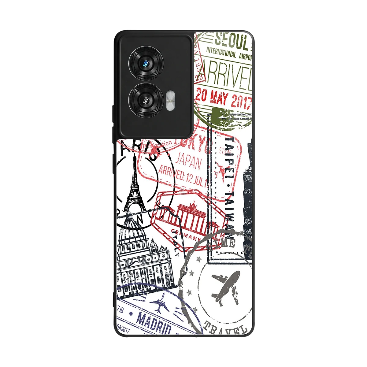 Stamp Collection back phone cover | glass case for motorola edge 50 fusion