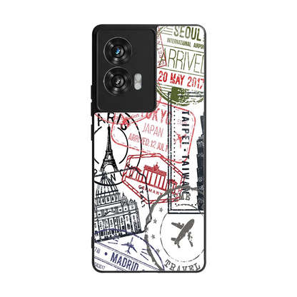Stamp Collection back phone cover | glass case for motorola edge 50 fusion