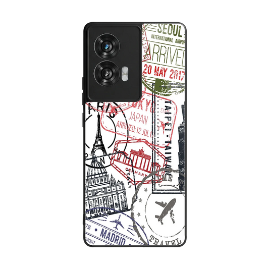 Stamp Collection back phone cover | glass case for motorola edge 50 fusion