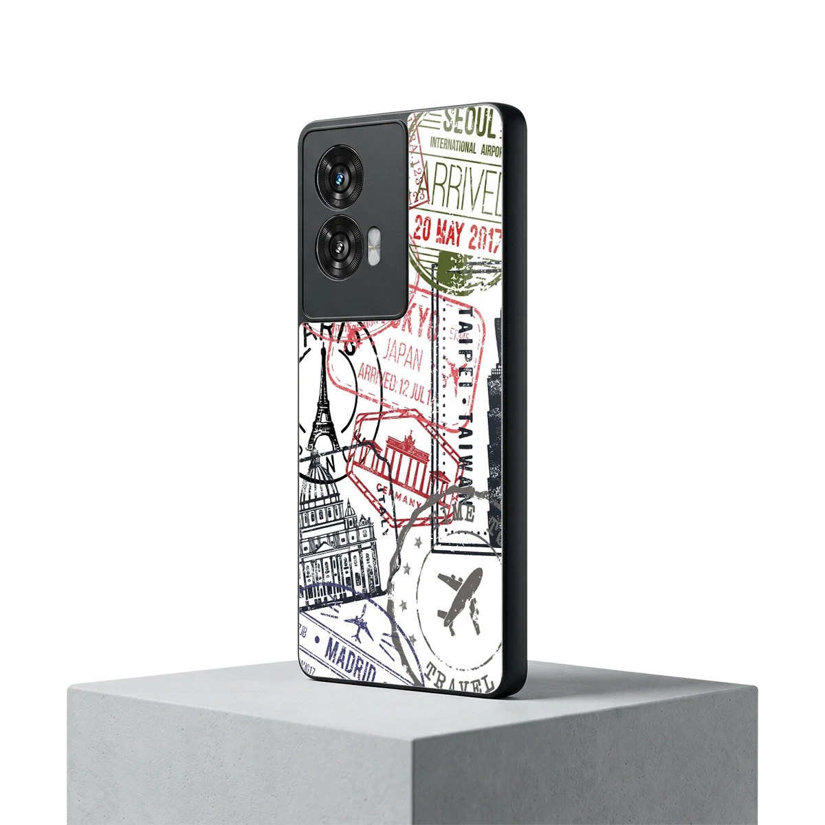 Stamp Collection motorola edge 50 fusion mobile cover | shockproof glass phone case