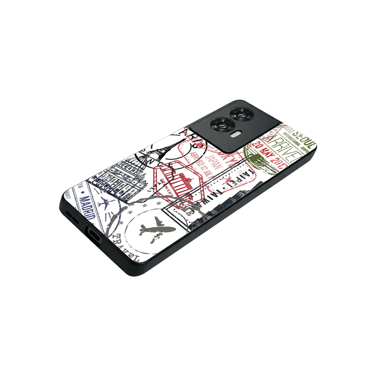 Stamp Collection stylish phone case for motorola edge 50 fusion | glossy glass and slim fit