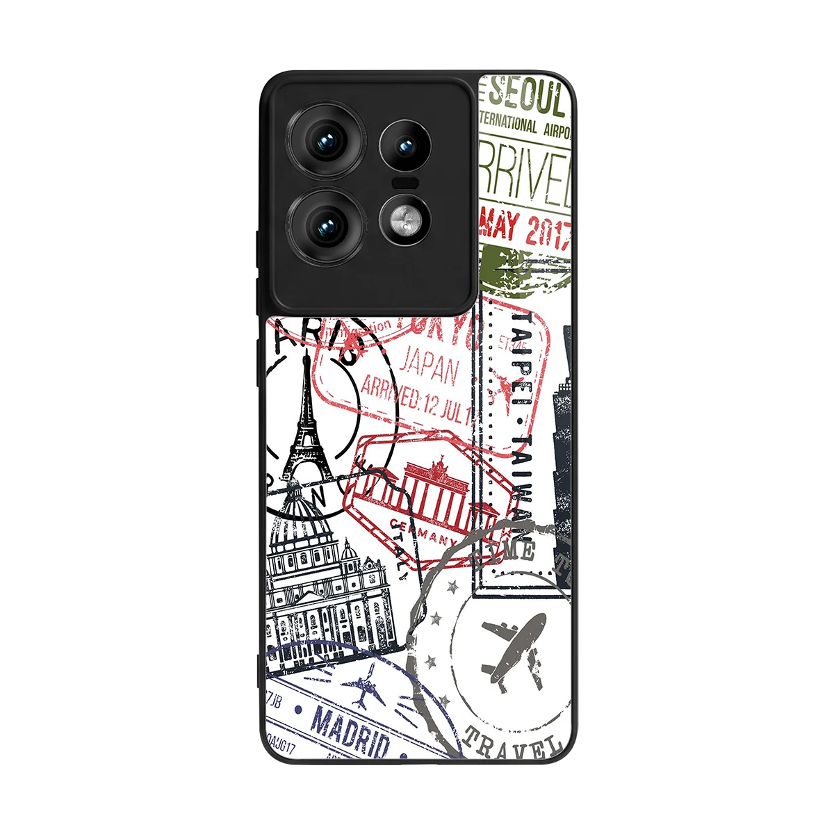 Stamp Collection back phone cover | glass case for motorola edge 50 pro