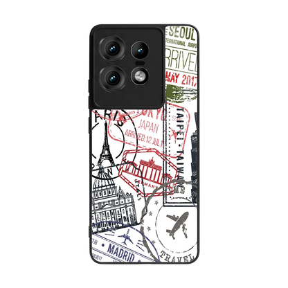 Stamp Collection back phone cover | glass case for motorola edge 50 pro