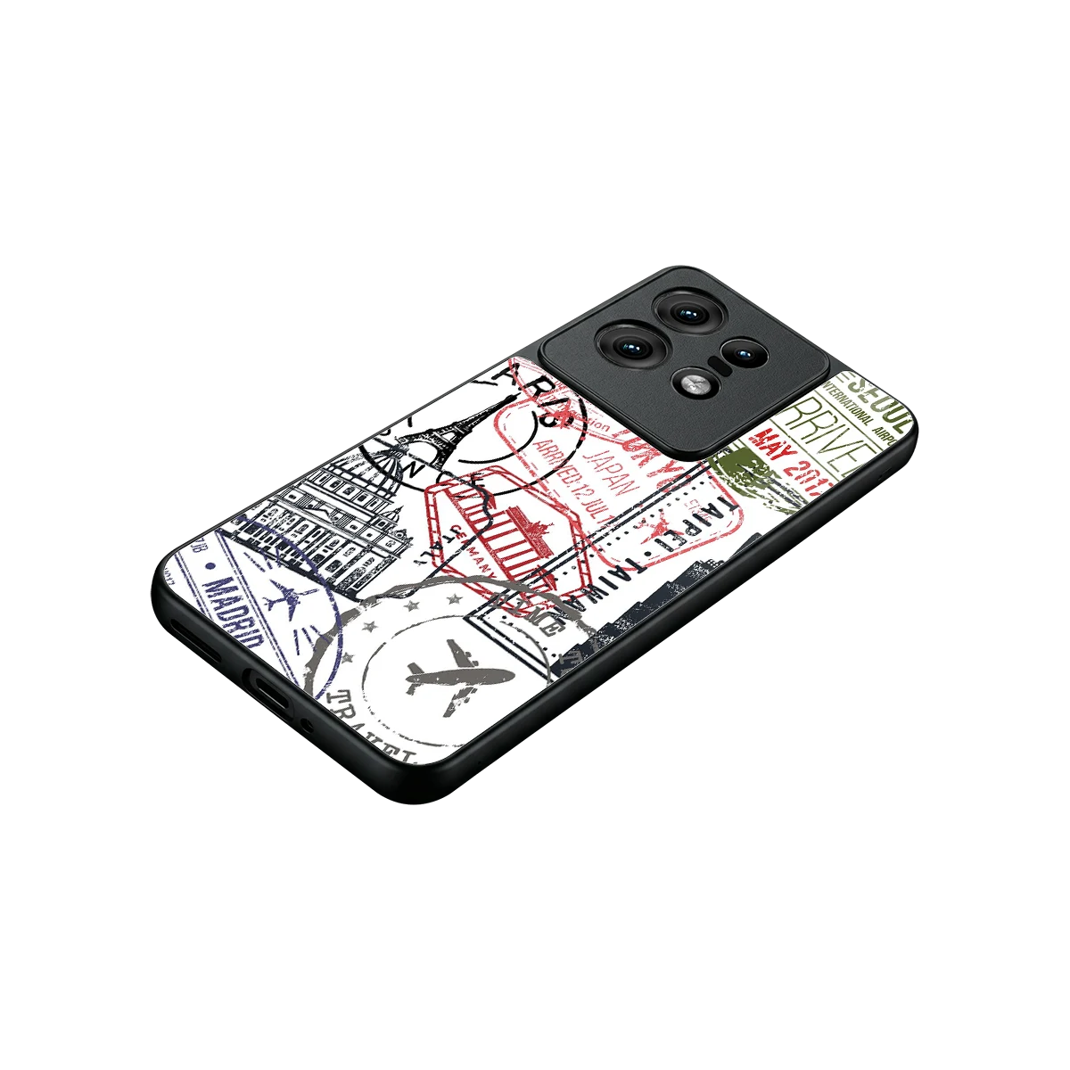 Stamp Collection stylish phone case for motorola edge 50 pro | glossy glass and slim fit