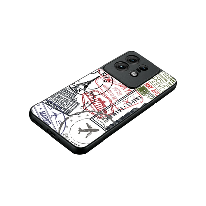 Stamp Collection stylish phone case for motorola edge 50 pro | glossy glass and slim fit