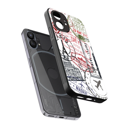 Stamp Collection sleek nothing phone 1 cover with tempered glass back and TPU edges