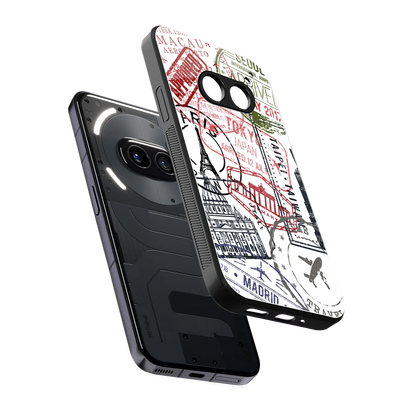 Stamp Collection sleek nothing phone 2a cover with tempered glass back and TPU edges