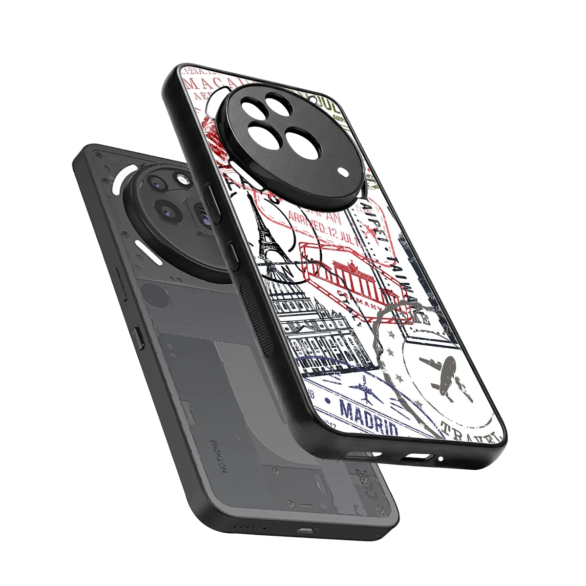 Stamp Collection sleek nothing phone 3a pro cover with tempered glass back and TPU edges