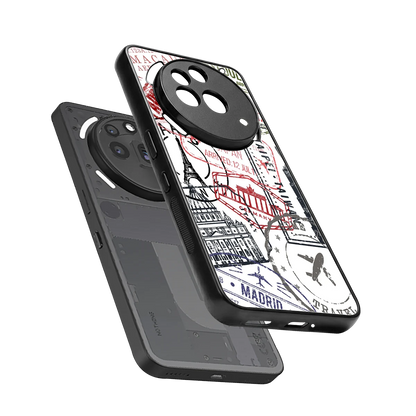 Stamp Collection sleek nothing phone 3a pro cover with tempered glass back and TPU edges