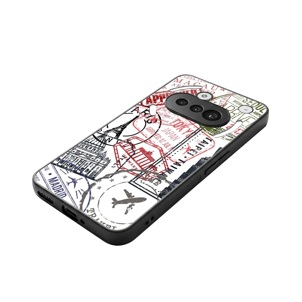 Stamp Collection stylish phone case for nothing phone 3a | glossy glass and slim fit