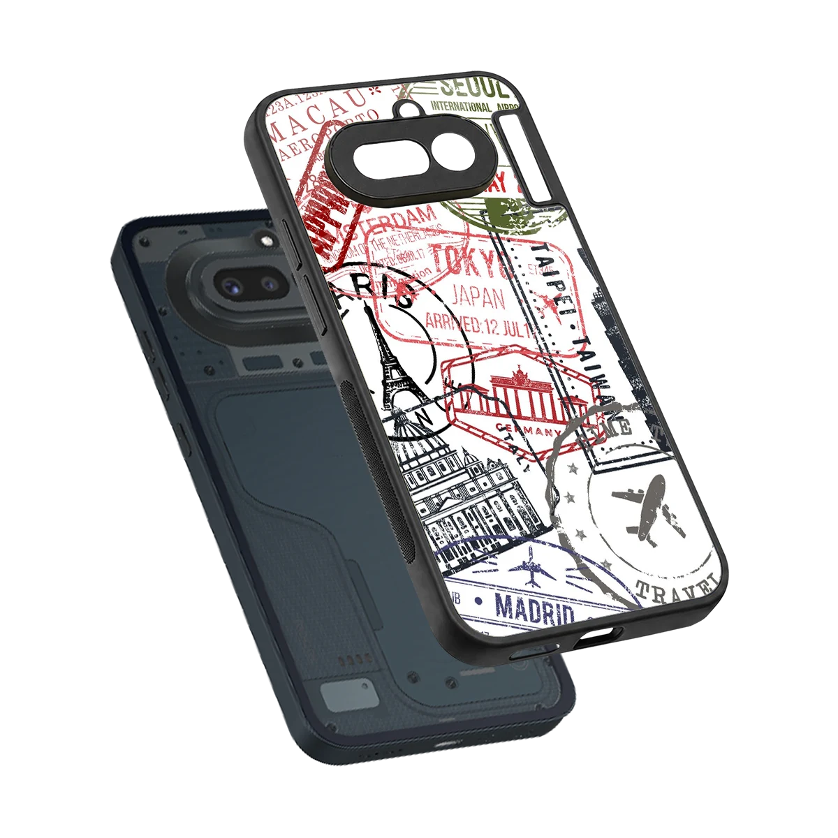Stamp Collection sleek nothing phone 4a cover with tempered glass back and TPU edges