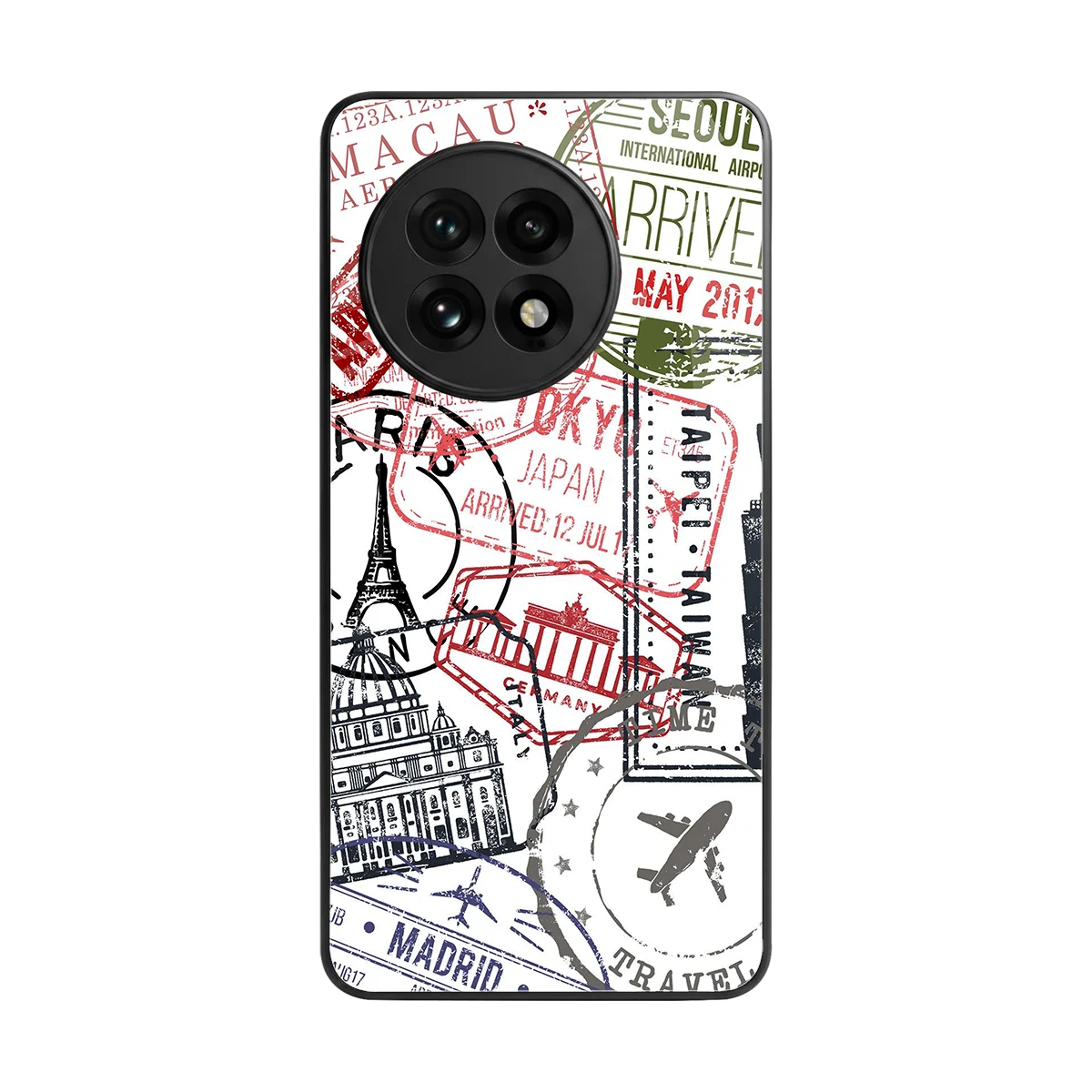 Stamp Collection back phone cover | glass case for oneplus 13r