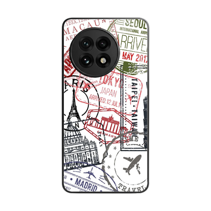 Stamp Collection back phone cover | glass case for oneplus 13r